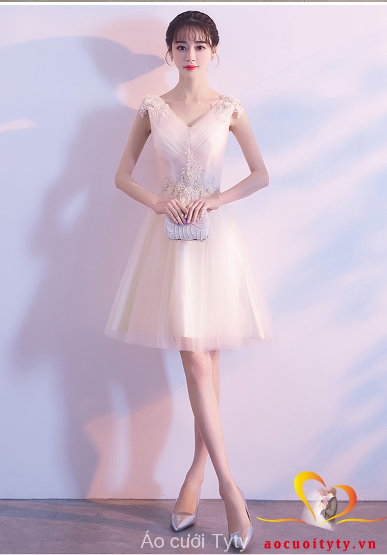 Mua Đầm công sở, váy công sở Thiết kế cao cấp màu kem dáng xòe đính lá -  e1057 | Tiki