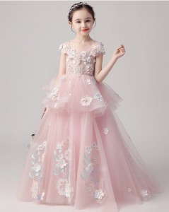 Váy phù dâu nhí công chúa màu hồng
