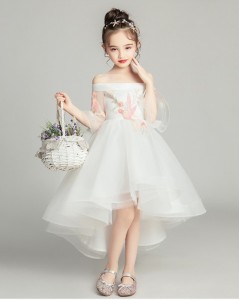 Váy phù dâu nhí công chúa màu trắng